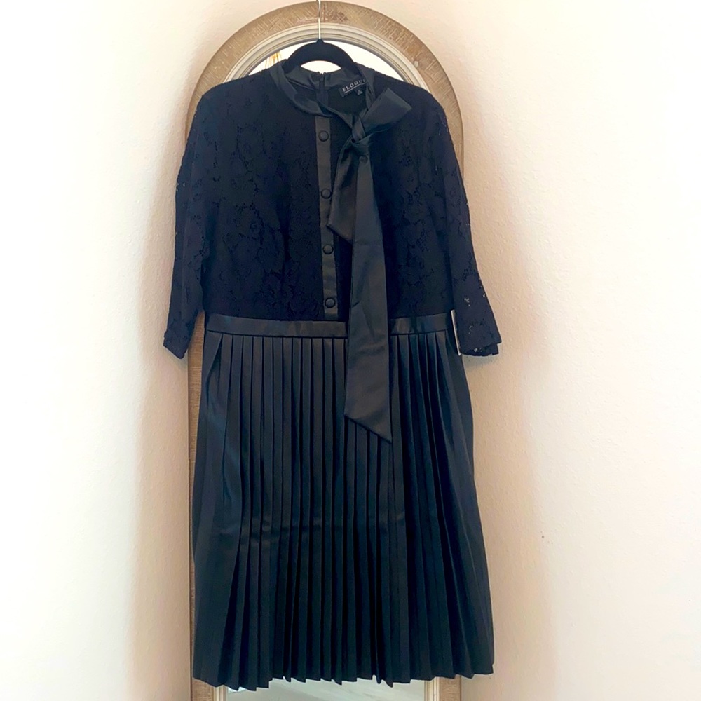 Leather and Lace Midi Dress